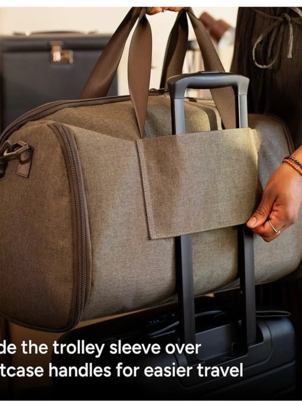 Halfday Convertible Garment Duffle Bag - Travel - Cream / Khaki - Picture 11 of 11